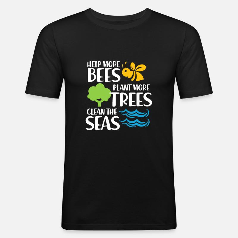 Umweltschutz - Männer Slim Fit T-Shirt - Schwarz