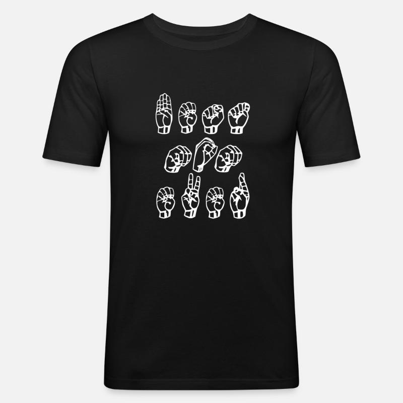 Gebärdensprache - Männer Slim Fit T-Shirt - Schwarz