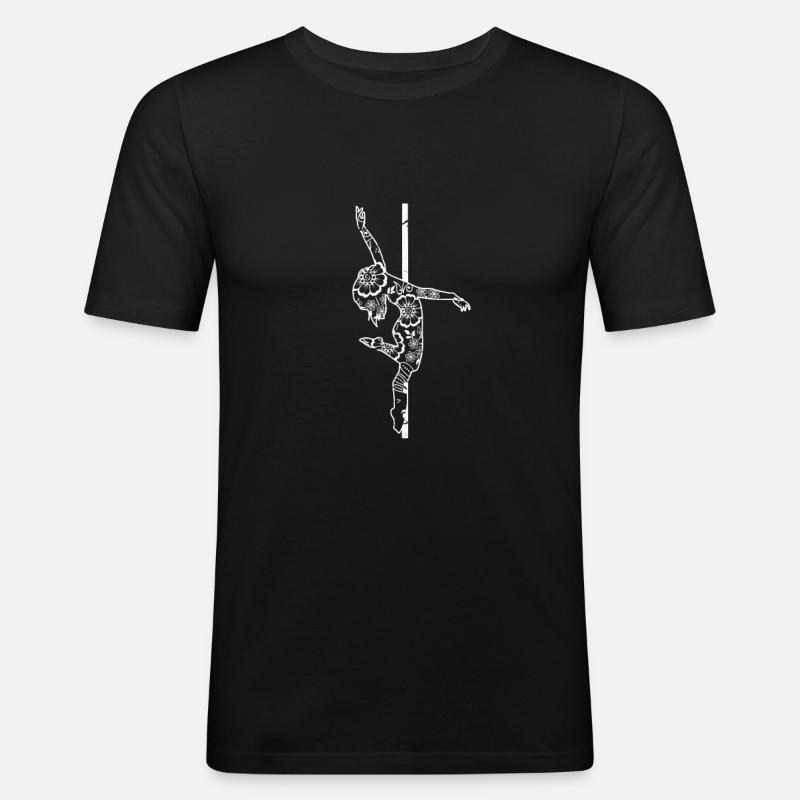 Pole Dance - Männer Slim Fit T-Shirt - Schwarz