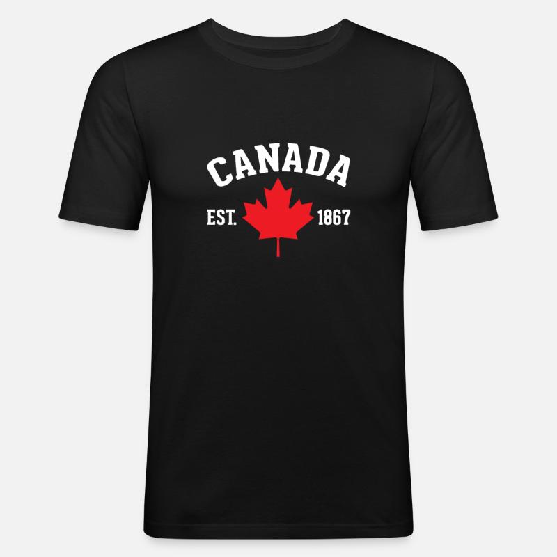 Kanada - Männer Slim Fit T-Shirt - Schwarz