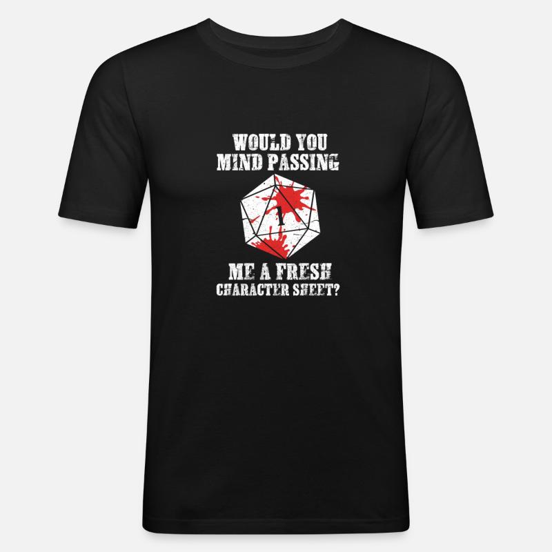 D20 - Männer Slim Fit T-Shirt - Schwarz
