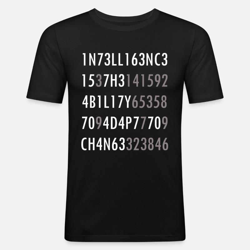 Intelligence-Citation de science intelligence nerd - T-shirt près du corps Homme - noir
