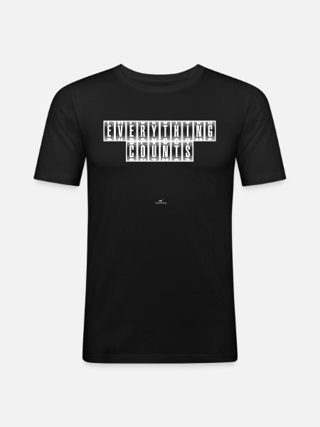 Everything Counts white - Männer Slim Fit T-Shirt - Schwarz