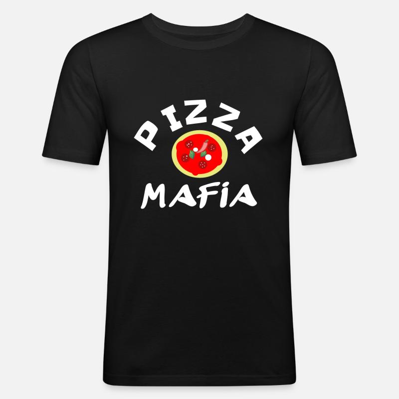 Pizza Mafia Geschenkidee T-Shirt - Männer Slim Fit T-Shirt - Schwarz