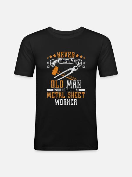 Sheet Metal Working For A Sheet Metal Worker - Men's Slim Fit T-Shirt - black