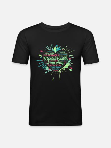 Mental Health Awareness - Men's Slim Fit T-Shirt - black