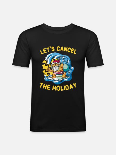 Santa Claus Surfing Holidays - Men's Slim Fit T-Shirt - black