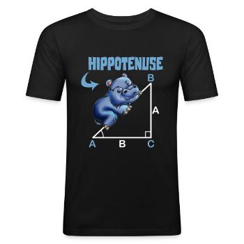 Math Hippotenuse Fonction angulaire Hypoténuse Hippone - T-shirt près du corps Homme - noir - Devant - Nik (191cm)