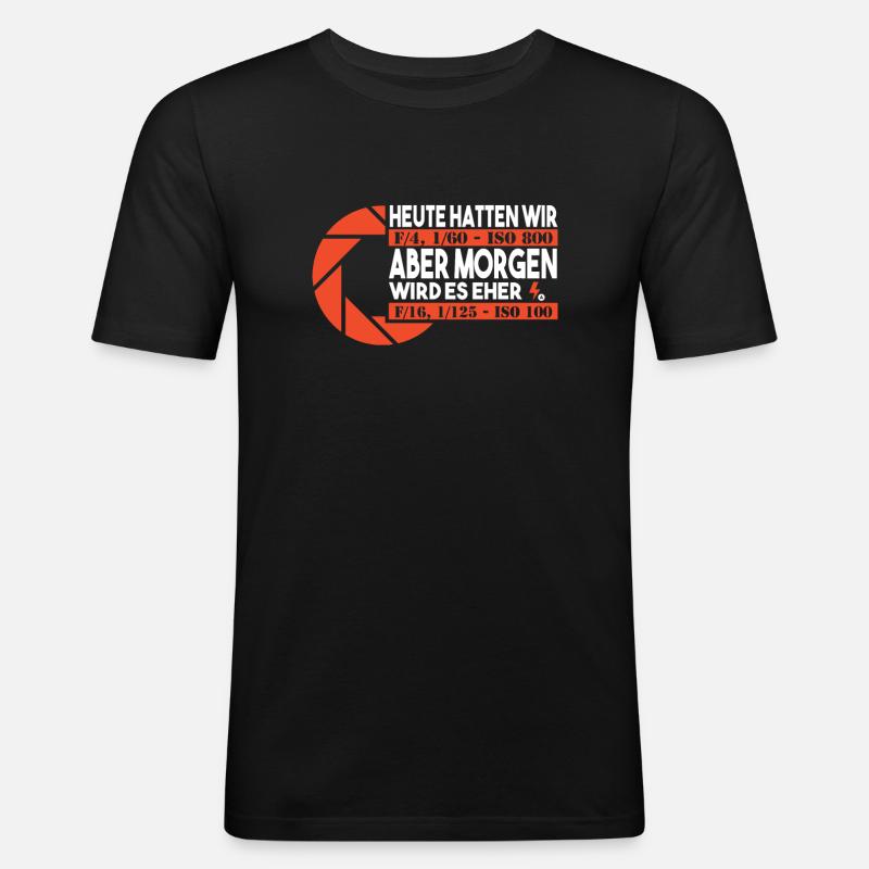 Fotograf - Männer Slim Fit T-Shirt - Schwarz