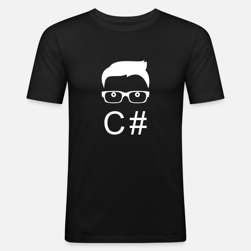 Lac Sharp C# C-Sharp - T-shirt près du corps Homme - noir