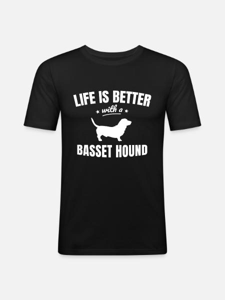 Basset Hound - Men's Slim Fit T-Shirt - black
