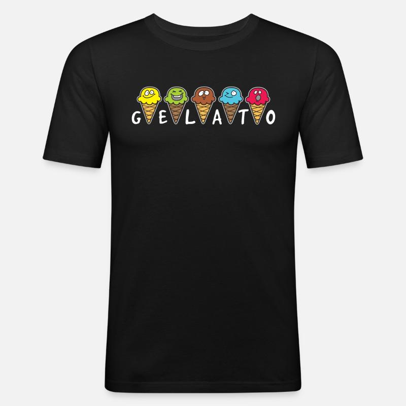 Gelato Eis Eisdiele - Männer Slim Fit T-Shirt - Schwarz