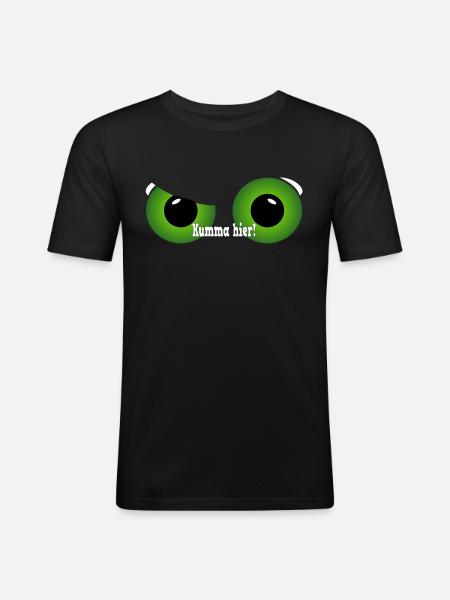 Ruhr pot green eyes - Men's Slim Fit T-Shirt - black