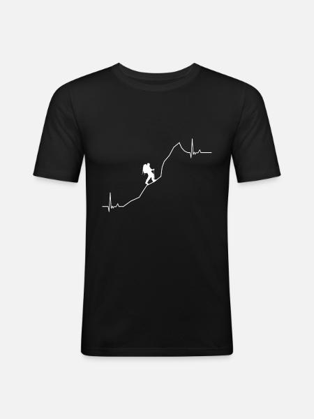 Heartbeat mountains - Men's Slim Fit T-Shirt - black