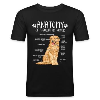 Golden Retriever Anatomie Hundehalter Geschenk - Männer Slim Fit T-Shirt - Schwarz - Vorne - Nik (191cm)