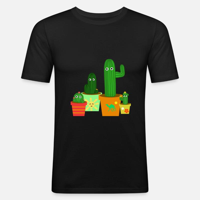 cactus - Men's Slim Fit T-Shirt - black