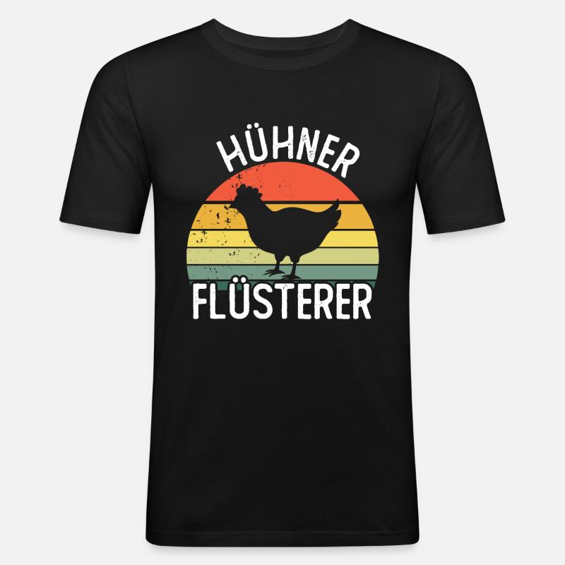 Hühner Flüsterer - Männer Slim Fit T-Shirt - Schwarz