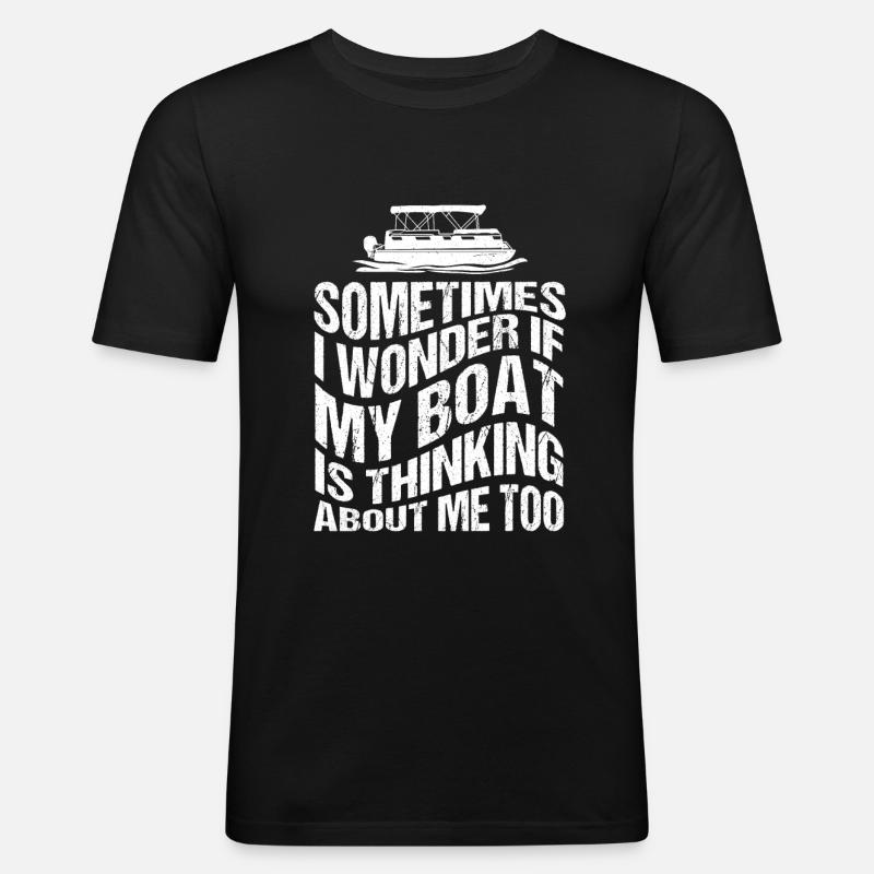 Boot Kapitän Pontoon Boot - Männer Slim Fit T-Shirt - Schwarz