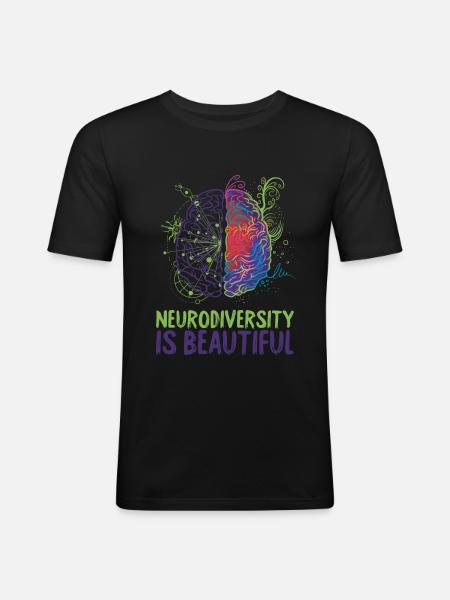 Neurodiversity Is Beautiful Autism - Men's Slim Fit T-Shirt - black