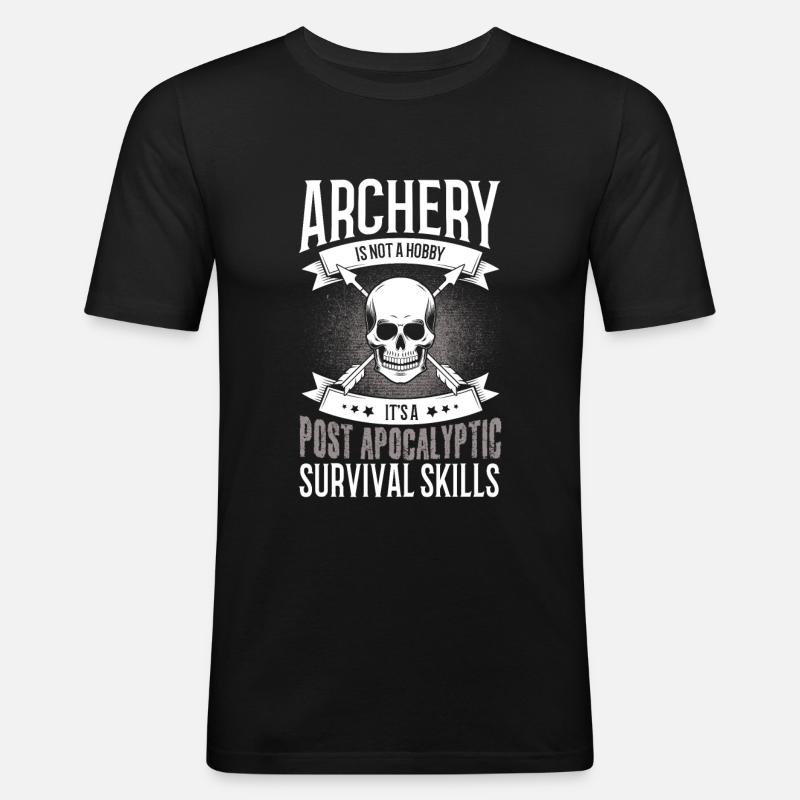 Bogenschießen Pfeil Bogen Bogenschütze Archery - Männer Slim Fit T-Shirt - Schwarz