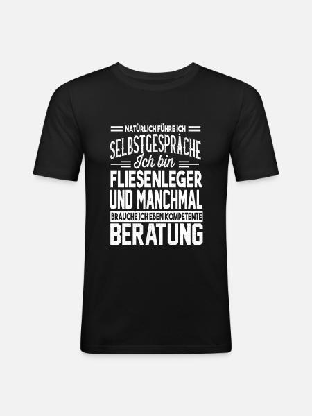 Fliesenleger Handwerker Plattenleger - Männer Slim Fit T-Shirt - Schwarz