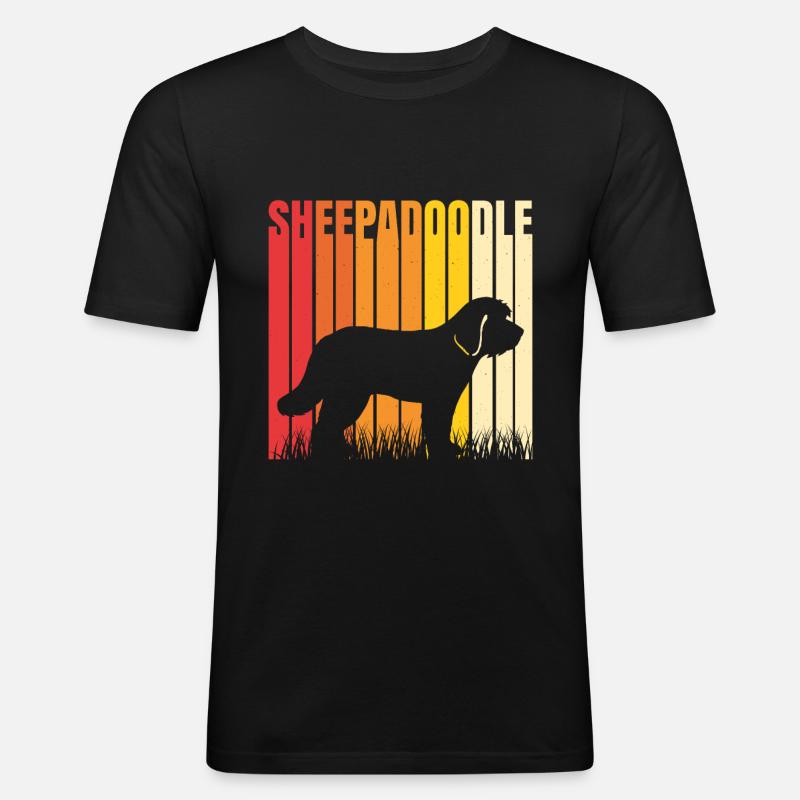 Doodle Mom Sheepadoodle - Men's Slim Fit T-Shirt - black