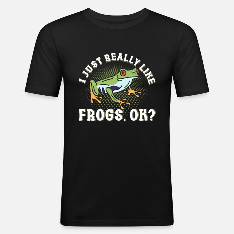 Groda gåva, amfibier, Söt groda - Slim Fit T-shirt herr - svart