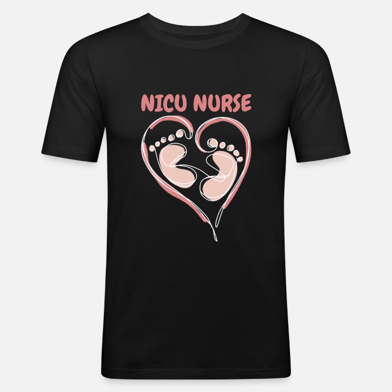 NICU-Schwester - Männer Slim Fit T-Shirt - Schwarz