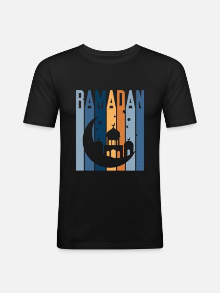 Ramadan Mubarak Fasting Muslim - Men's Slim Fit T-Shirt - black