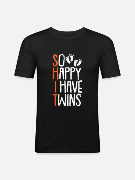 New Parents of Twins - Men's Slim Fit T-Shirt - black