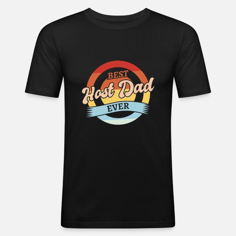 Host Parents Host Dad - Männer Slim Fit T-Shirt - Schwarz