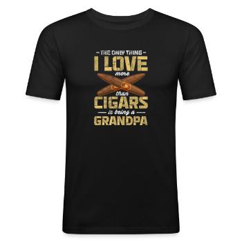 Cigar - Men's Slim Fit T-Shirt - black - Front - Nik (191cm)