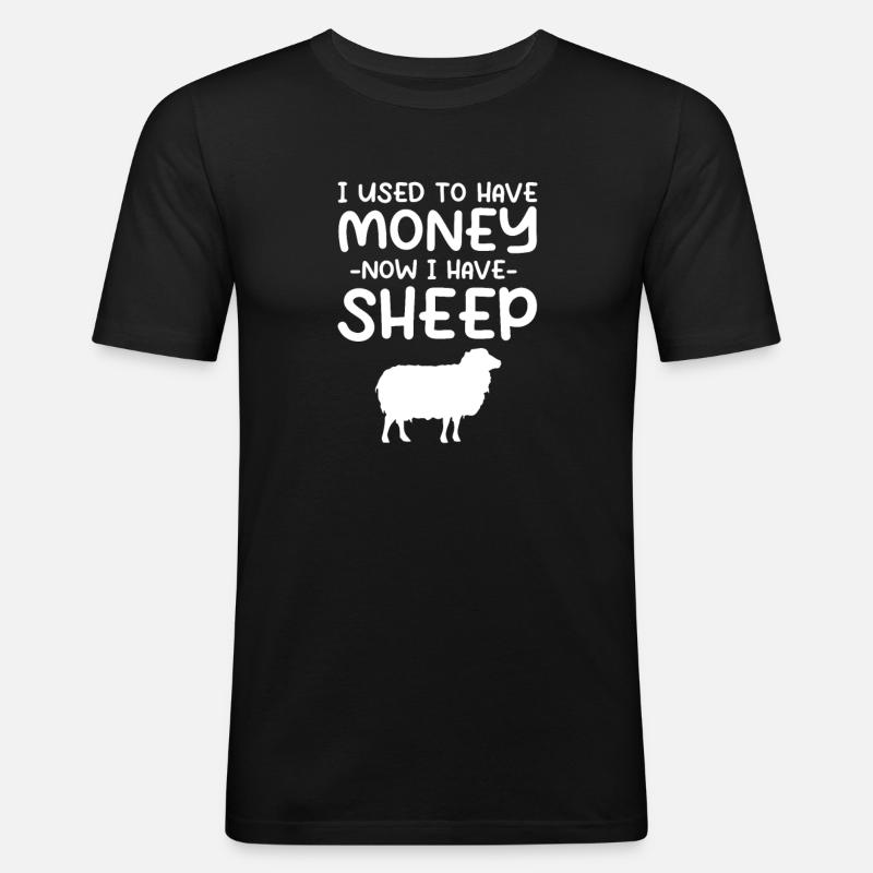 Schaf - Männer Slim Fit T-Shirt - Schwarz