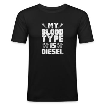 Diesel - Männer Slim Fit T-Shirt - Schwarz - Vorne - Nik (191cm)