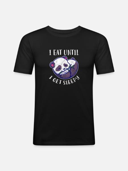Panda - T-shirt près du corps Homme - noir