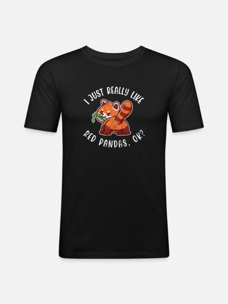 Panda - T-shirt près du corps Homme - noir