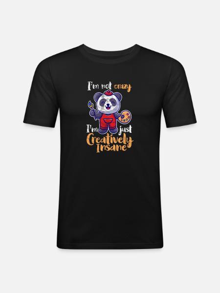 Panda - T-shirt près du corps Homme - noir