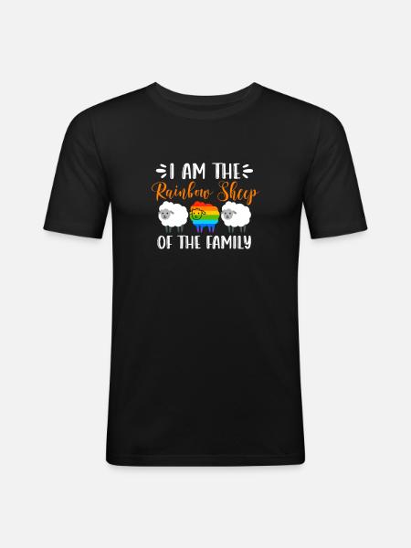 Mouton LGBT - T-shirt près du corps Homme - noir