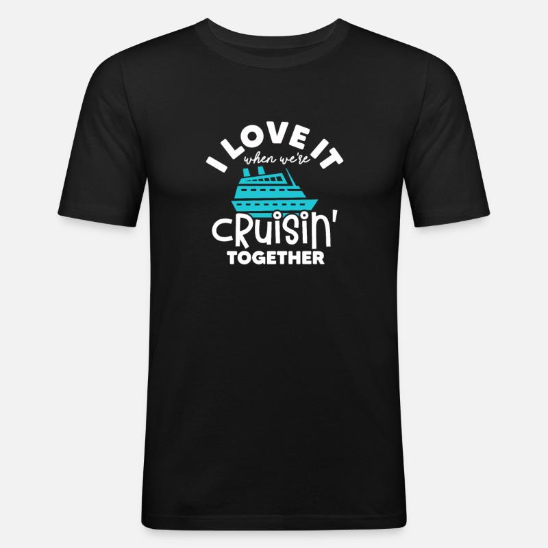Kreuzfahrt - Männer Slim Fit T-Shirt - Schwarz