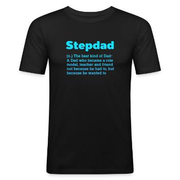 Stepfather Father Stepdad Papa Father's Day Gift - Men's Slim Fit T-Shirt - black - Front - Nik (191cm)