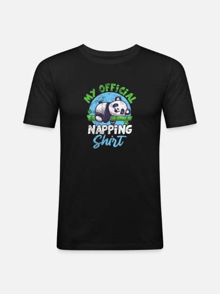 Panda - T-shirt près du corps Homme - noir