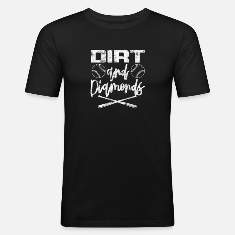 Softball - Männer Slim Fit T-Shirt - Schwarz