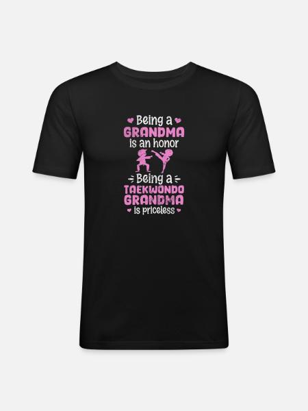 Taekwondo Grandma - Men's Slim Fit T-Shirt - black