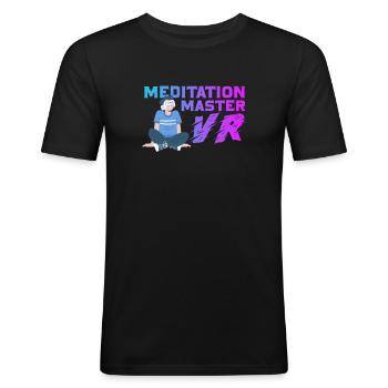 VR Virtual Reality - Männer Slim Fit T-Shirt - Schwarz - Vorne - Nik (191cm)