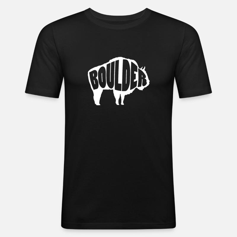 Boulder - Männer Slim Fit T-Shirt - Schwarz