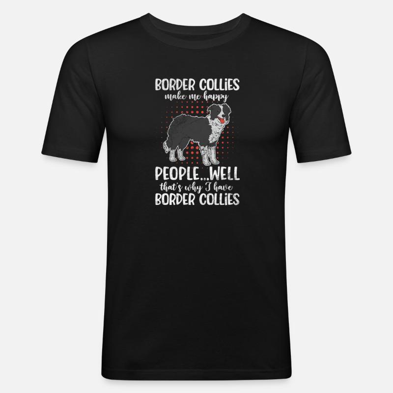 Border Collie - Männer Slim Fit T-Shirt - Schwarz