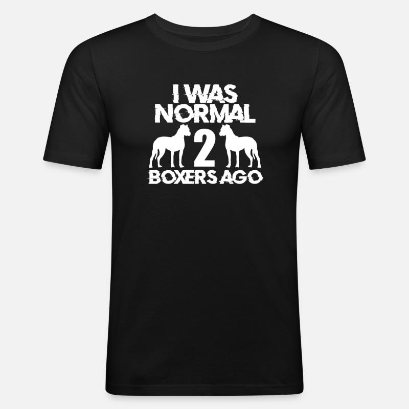 Boxer Hund - Männer Slim Fit T-Shirt - Schwarz