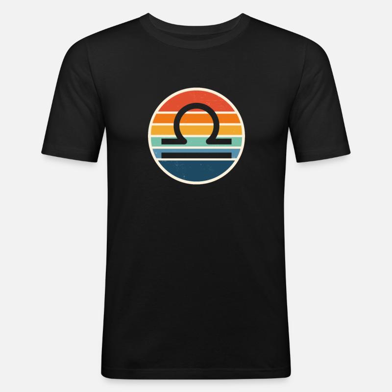 Waage - Männer Slim Fit T-Shirt - Schwarz