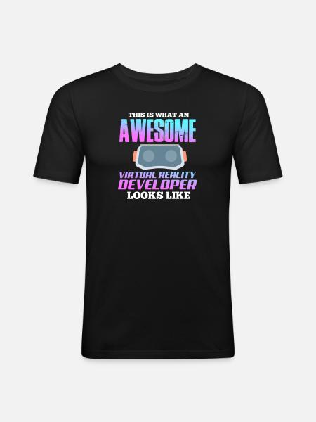 VR Virtual Reality - Men's Slim Fit T-Shirt - black
