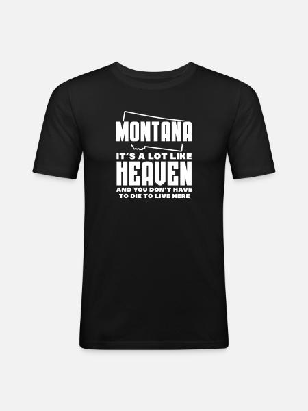 Montana - T-shirt près du corps Homme - noir